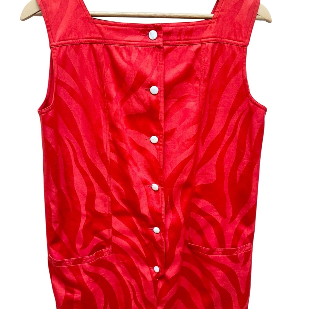 Valentino Boutique Vintage '80s Red Buttoned Shift Dress - Picture 7 of 14